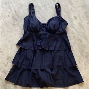 Ruffled one piece swimsuit